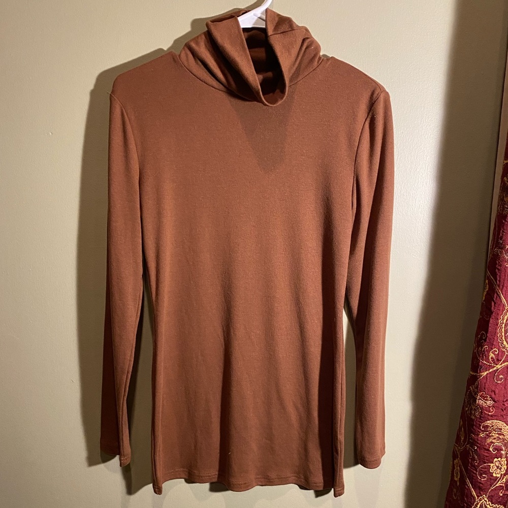 ALLEGRA K Rustic Orange Turtleneck